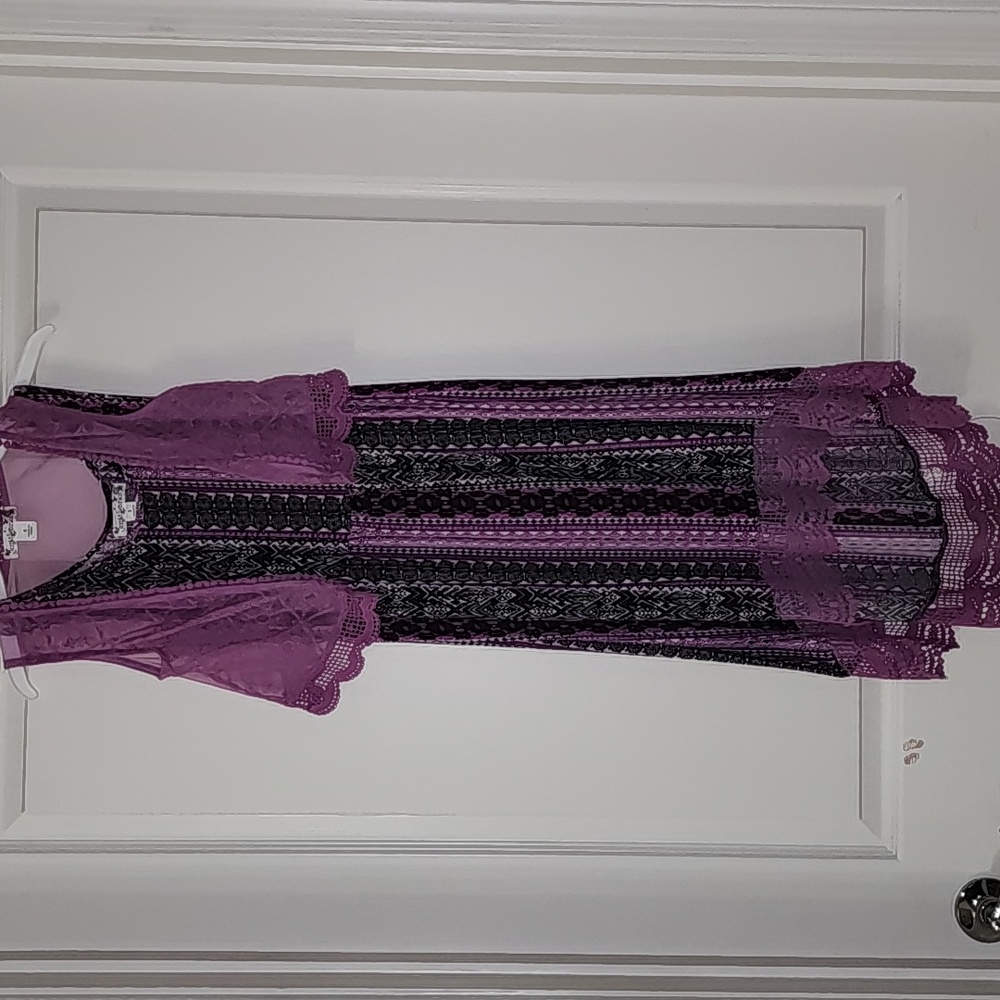 Knitworks Purple and Black Patterned Dress